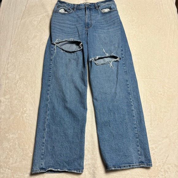 Abercrombie Fitch Womens The 90s Relaxed Jean High Rise Size 31 Demin Curve Love - Picture 1 of 16